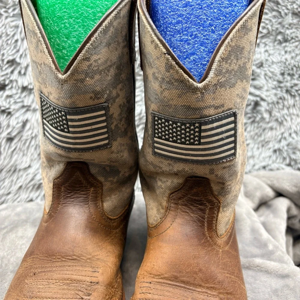 Ariat Boots Mens Size 5 Sport Patriot Western Boot Digital Camo Square Toe Brown